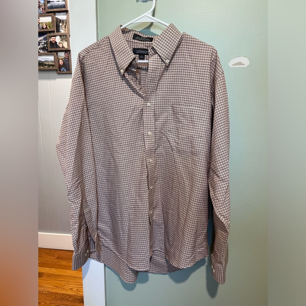 Croft & Barrow Men's Tan Plaid Button Down Shirt